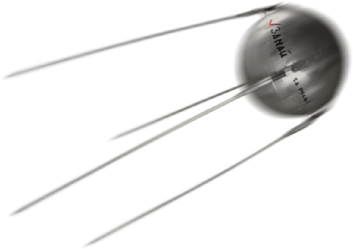 Спутник с надписями «Замай» и «За Русь!», сделанные чёрным маркером
